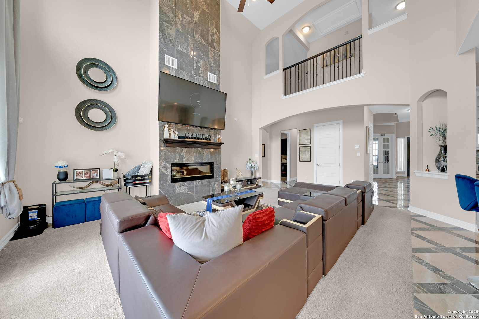 7151 Agarita Mist Fair Oaks Ranch, TX 78015 - Photo 10 of 49 a living room with furniture kitchen view and a window