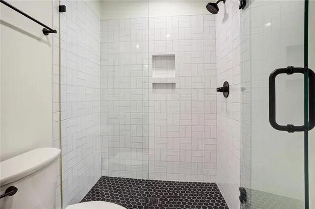 a bathroom with a shower