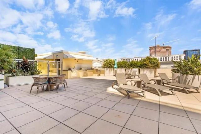 a view of outdoor space with seating