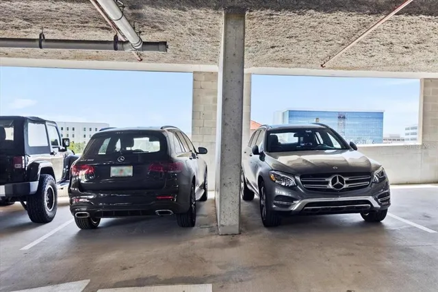 a car parked in garage