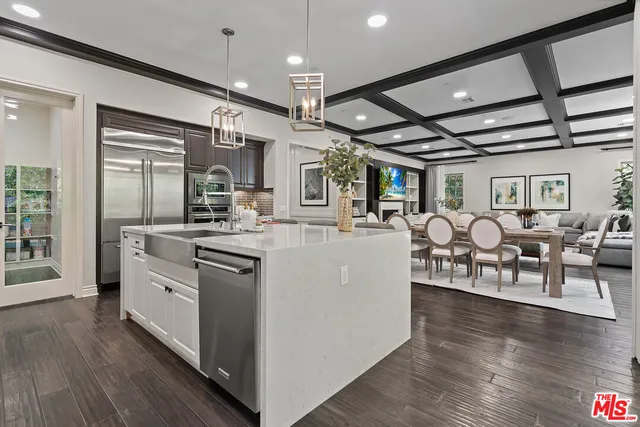 a kitchen with lots of counter top space