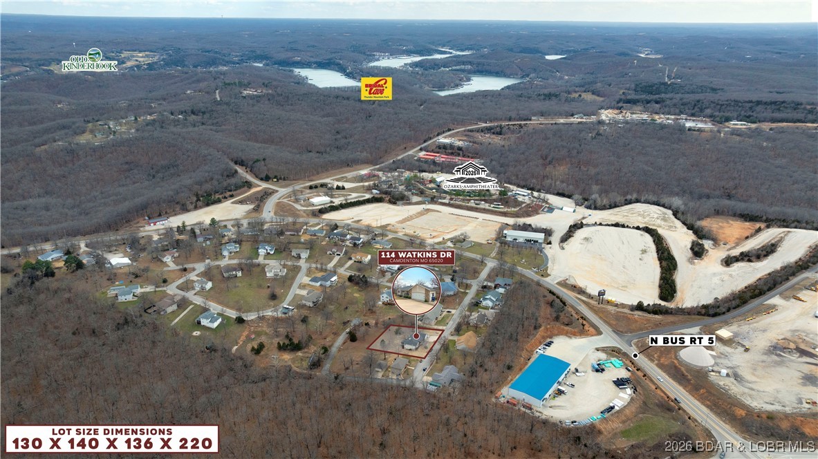 114 Watkins Road Camdenton, MO 65020 - Photo 45 of 45 Aerial Shot Lot Lines Approximate