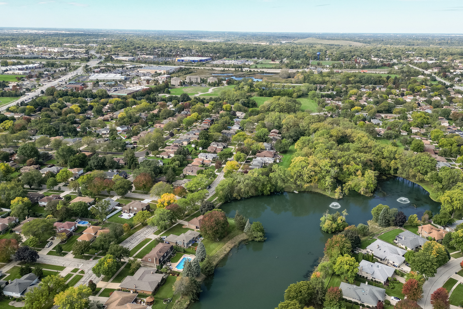 3192 Beller Drive Darien, IL 60561 - Photo 47 of 50 an aerial view of a house with a yard and lake view