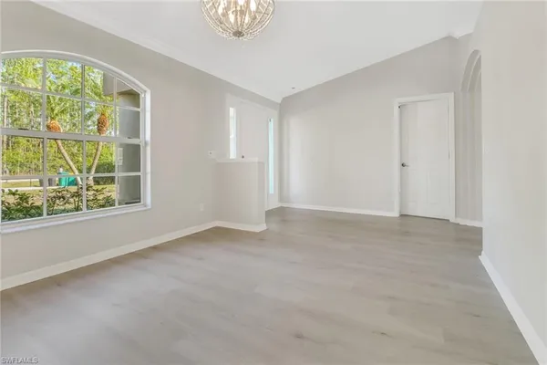 an empty room with a window