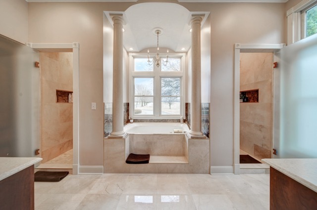 3870 North 3000 W Road Bourbonnais, IL 60914 - Photo 29 of 47 a spacious bathroom with a tub shower and sink