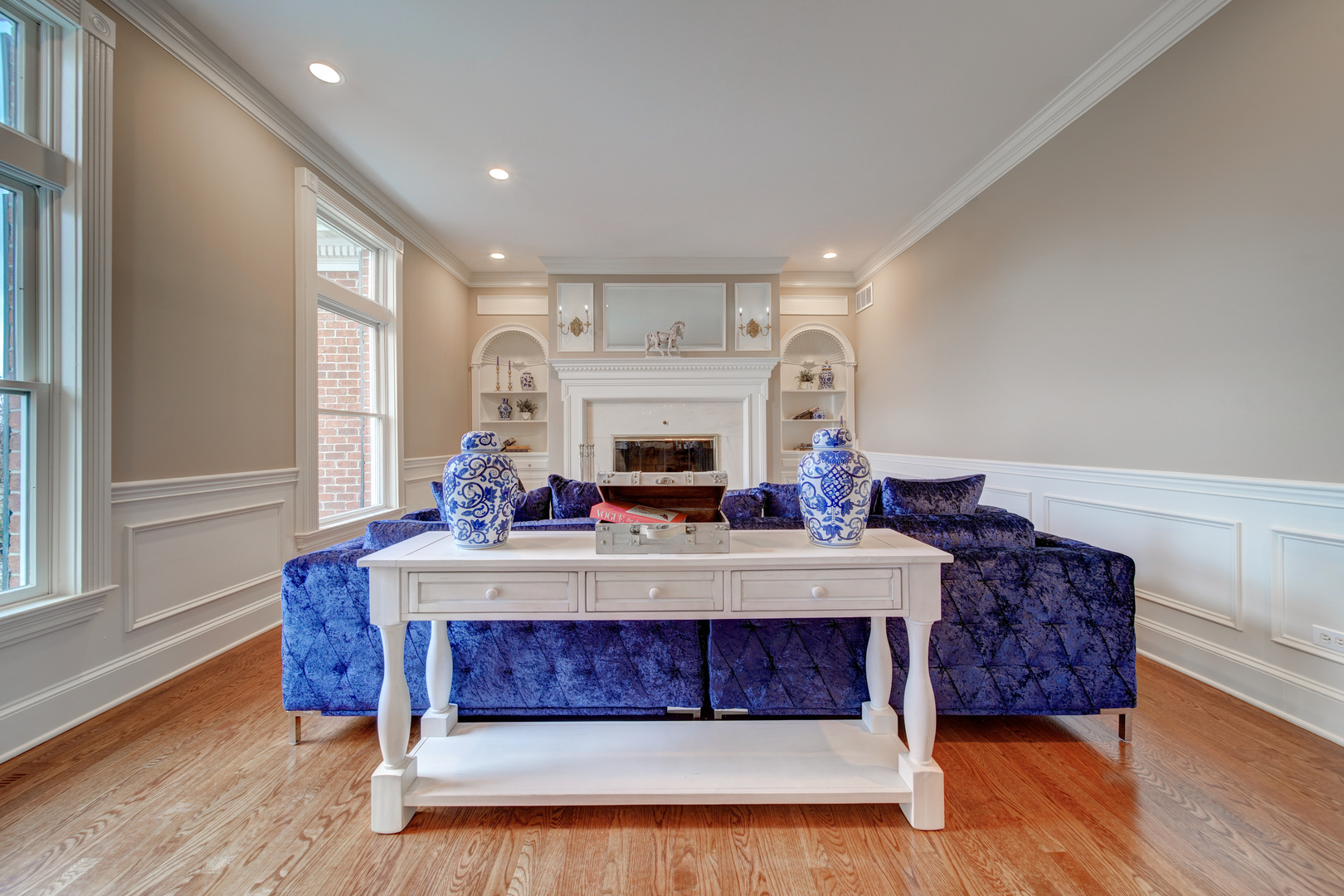 3870 North 3000 W Road Bourbonnais, IL 60914 - Photo 5 of 47 a living room with furniture a fireplace and wooden floor