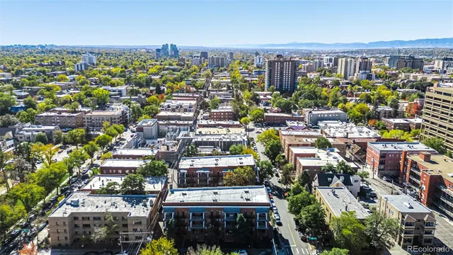 an aerial view of a city