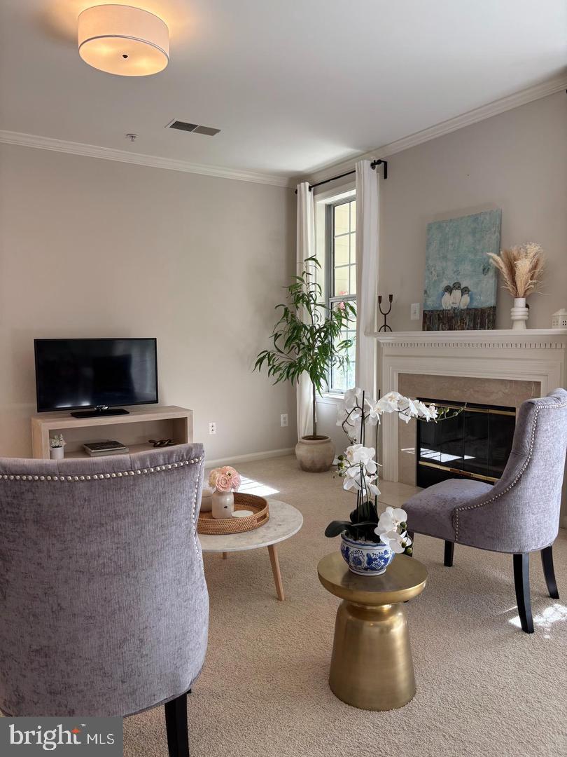1334 Garden Wall Circle, Unit C Reston, VA 20194 - Photo 3 of 22 a living room with furniture and a fireplace