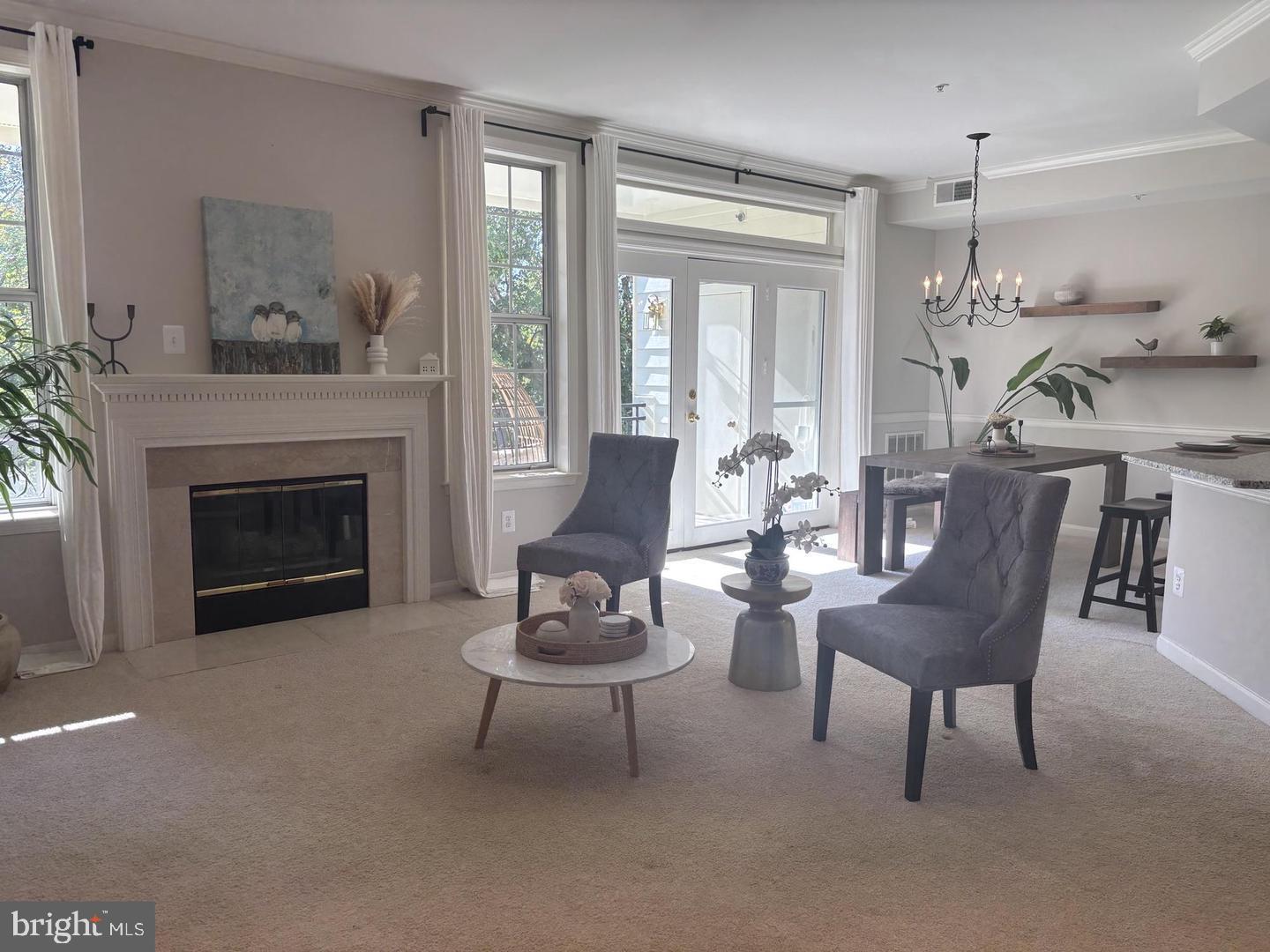1334 Garden Wall Circle, Unit C Reston, VA 20194 - Photo 4 of 22 a living room with furniture and a fireplace