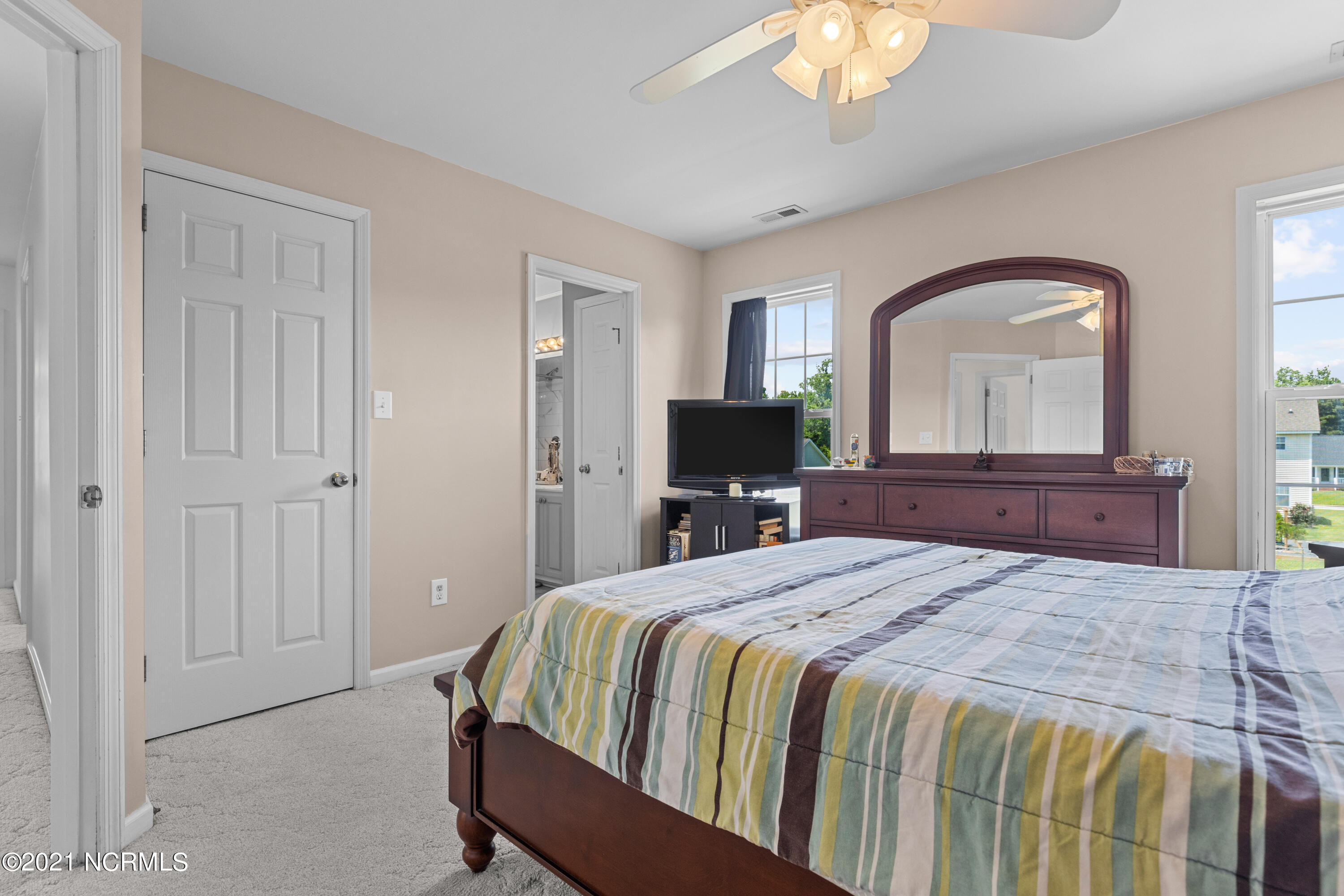 2803 Mayberry Loop Road Morehead City, NC 28557 - Photo 31 of 41 Master bedroom to ensuite bathroom
