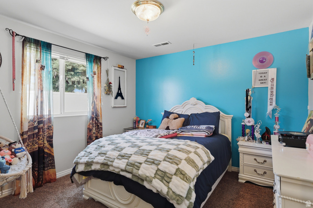 114 North Clark Lane Elk Ridge, UT 84651 - Photo 22 of 26 Bedroom featuring a single window, overhead flush-mount lighting, and carpet flooring