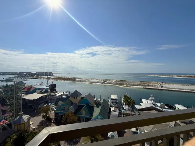 a view of a lake from a balcony