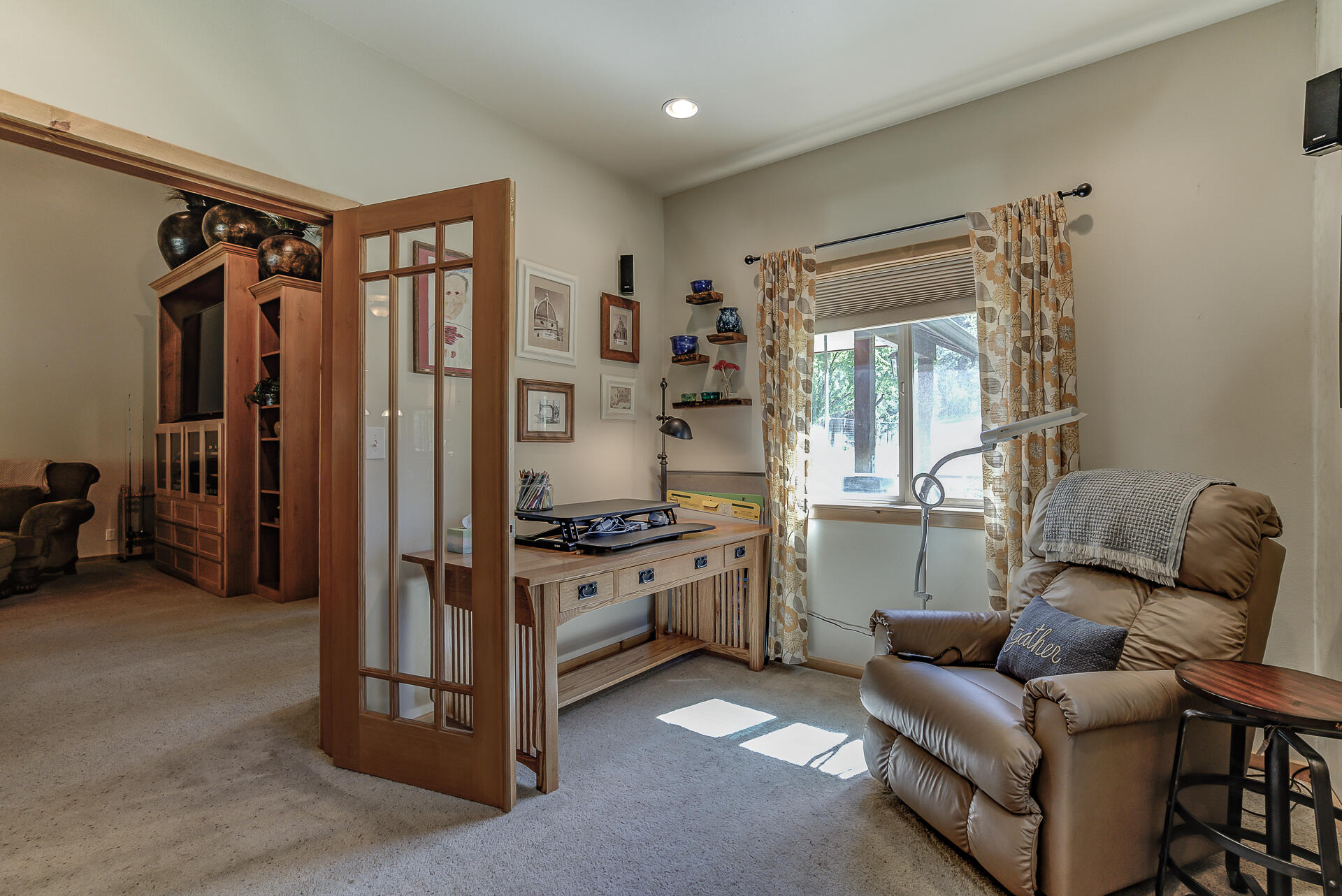 2490 Goose Ranch Road Lewiston, CA 96052 - Photo 14 of 38 a living room with furniture a ceiling fan and a window