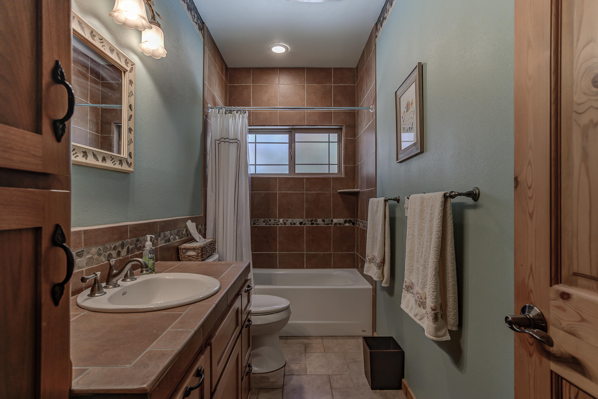 2490 Goose Ranch Road Lewiston, CA 96052 - Photo 18 of 38 a bathroom with a sink a toilet and shower