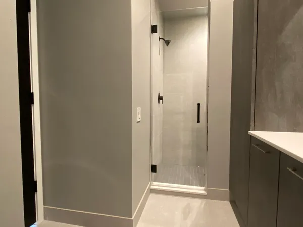 a bathroom with a shower