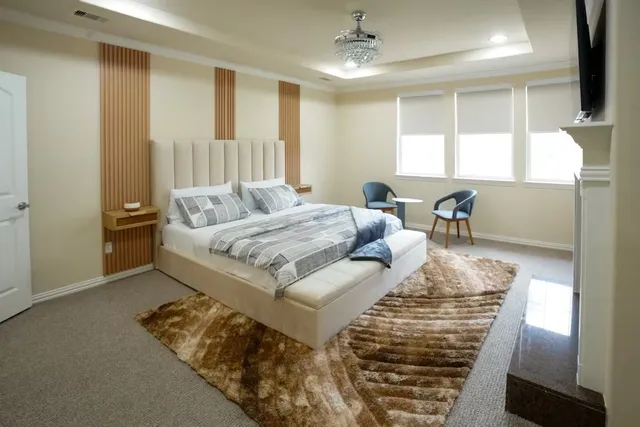 a living room with furniture