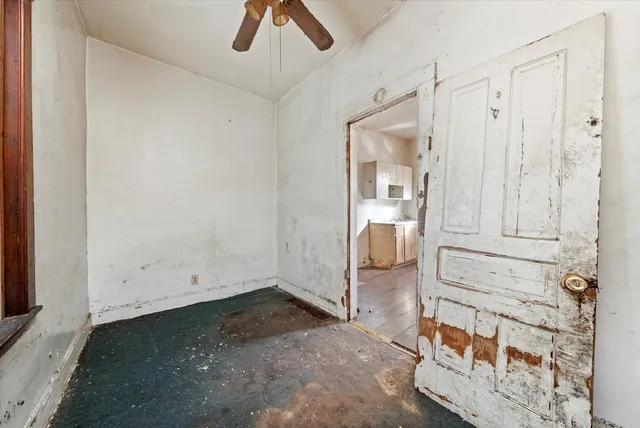 an empty room with a window