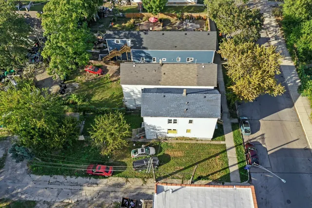 a view of a backyard with a garden