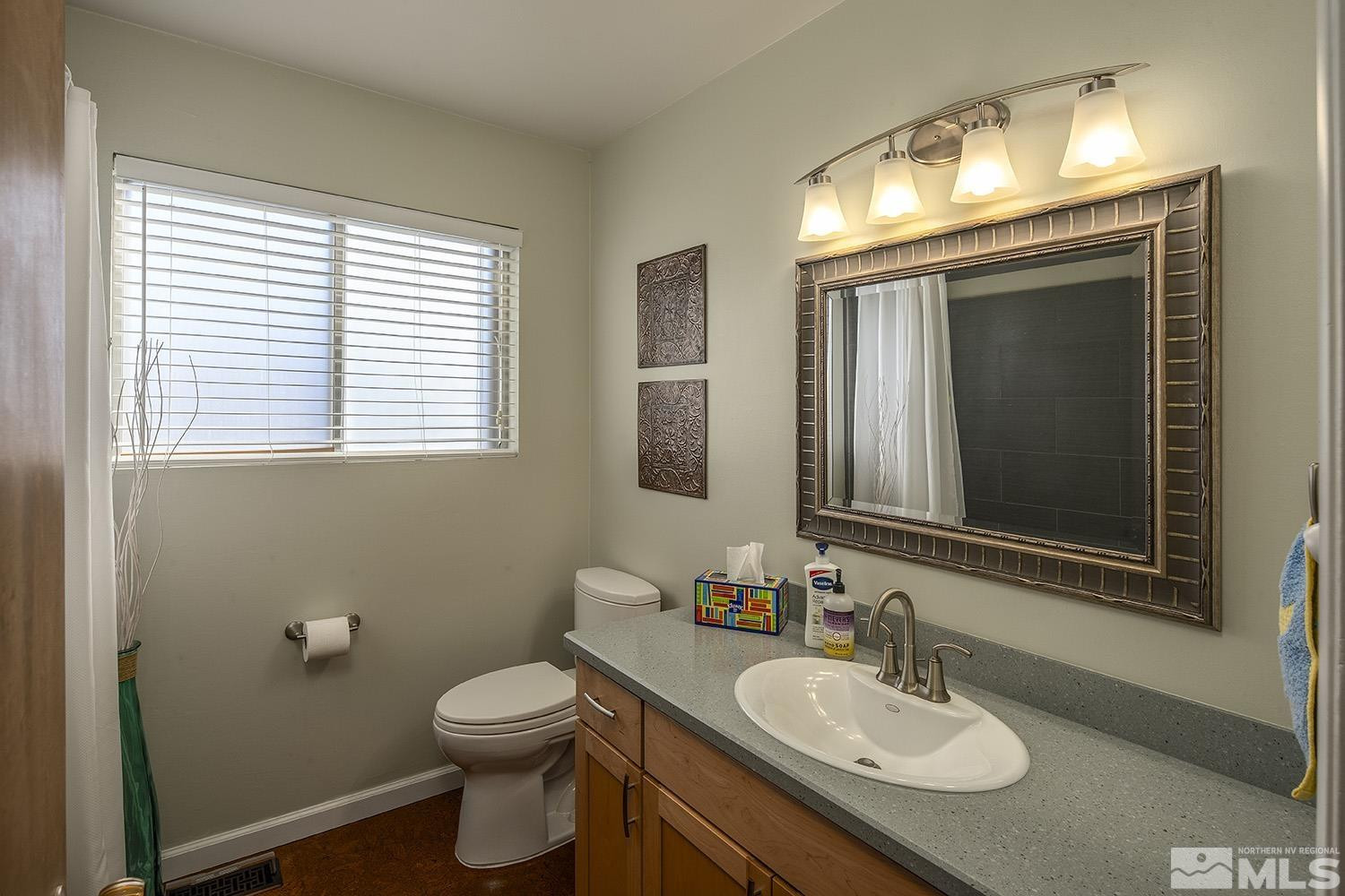 3310 Cashill Boulevard Reno, NV 89509 - Photo 29 of 40 a bathroom with a sink a toilet and mirror