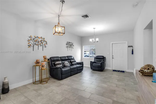 a living room with furniture