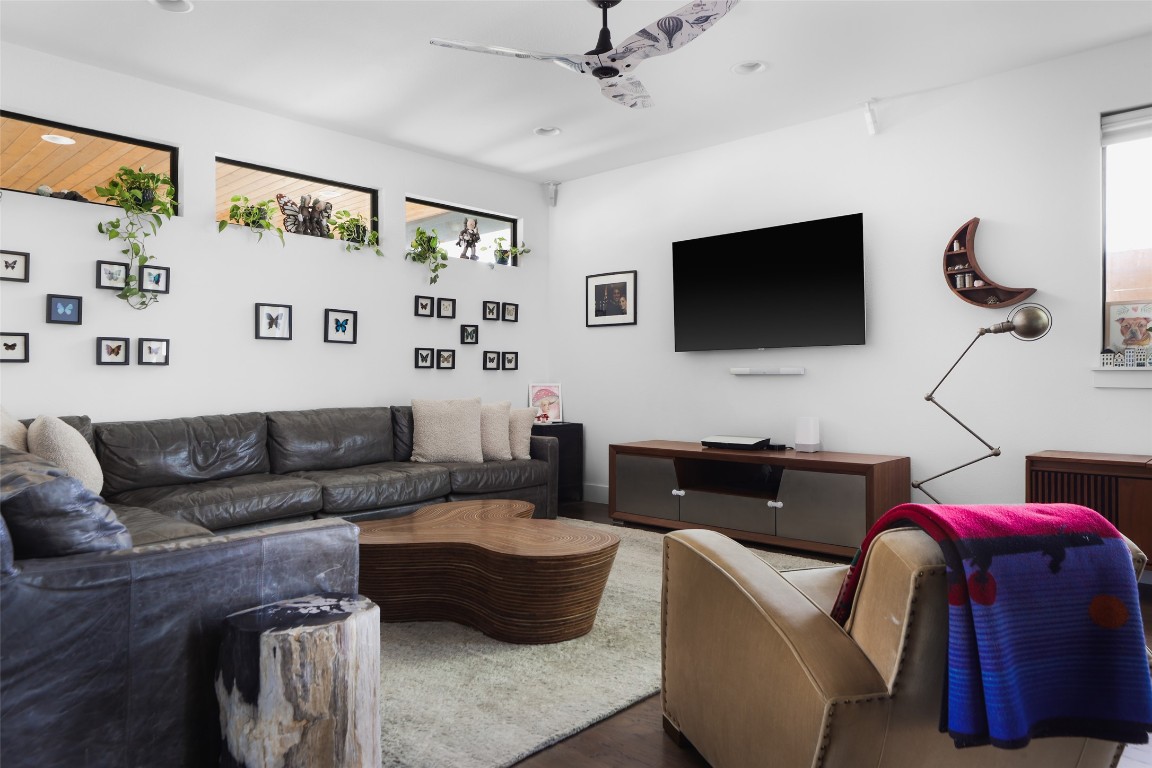 4420 Mt Vernon Drive, Unit A Austin, TX 78745 - Photo 1 of 35 a living room with furniture and a flat screen tv