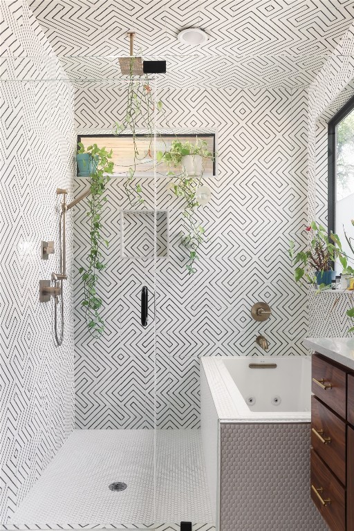 4420 Mt Vernon Drive, Unit A Austin, TX 78745 - Photo 15 of 35 a bathroom with a sink a mirror and shower