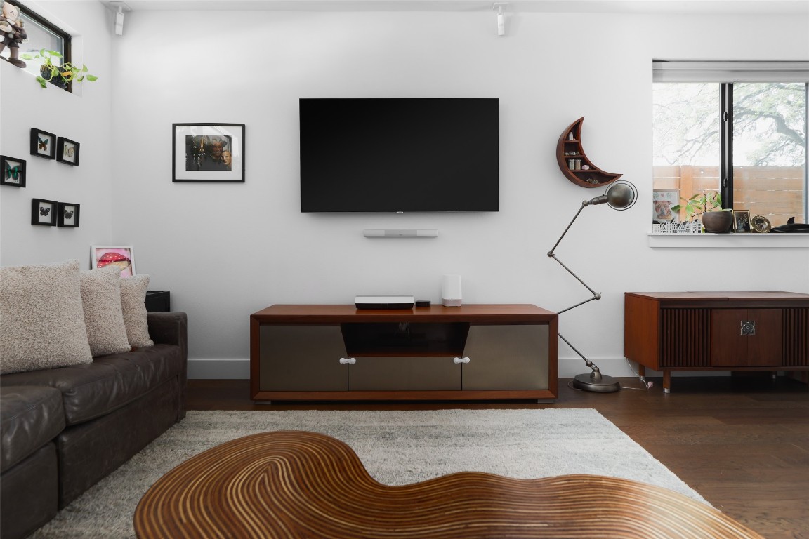 4420 Mt Vernon Drive, Unit A Austin, TX 78745 - Photo 5 of 35 a living room with furniture and a flat screen tv