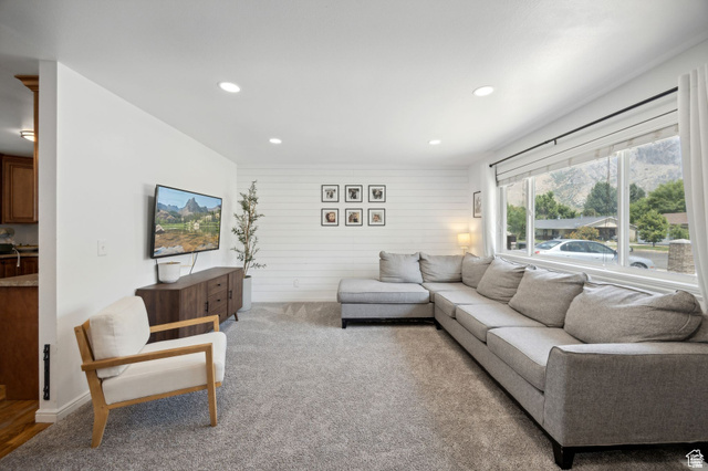 495 North 250 West Springville, UT 84663 - Photo 4 of 35 Living room with recessed lighting and carpet
