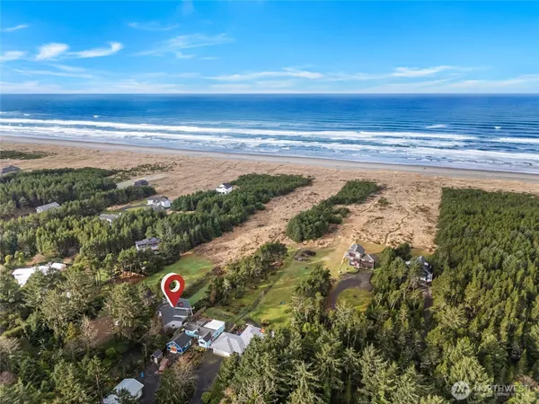 a view of an ocean and beach