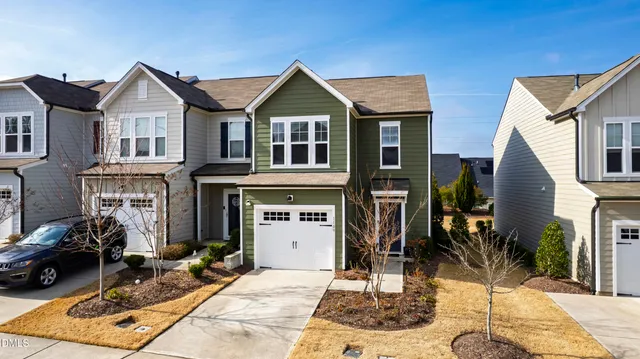 a front view of a house with a patio