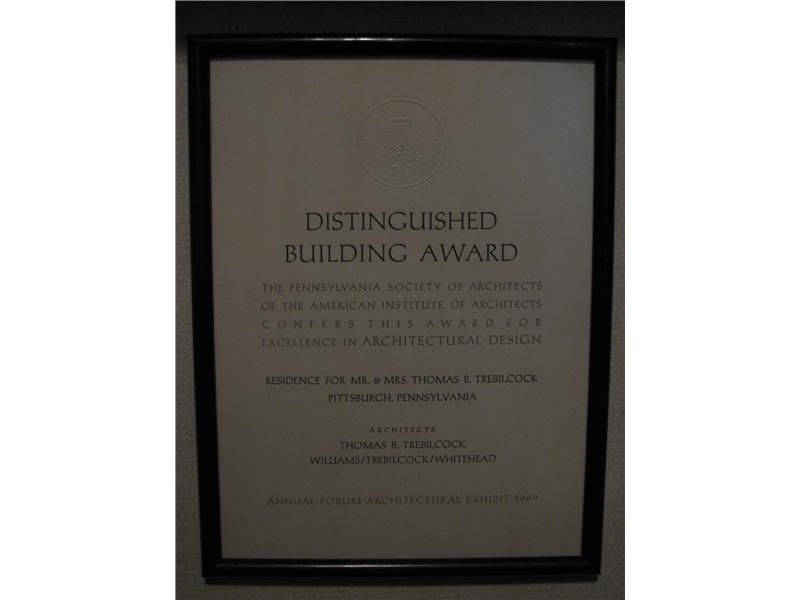 22 Standish Road Rosslyn Farms, PA 15106 - Photo 25 of 25 Other. This award is hanging in the foyer of the home. The owner is also the architect!