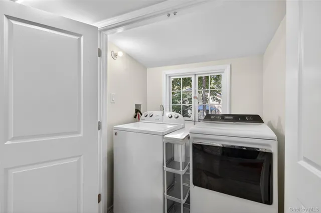 a garden with a bench in a garden