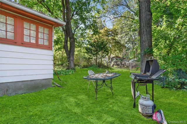 a view of a backyard with a garden