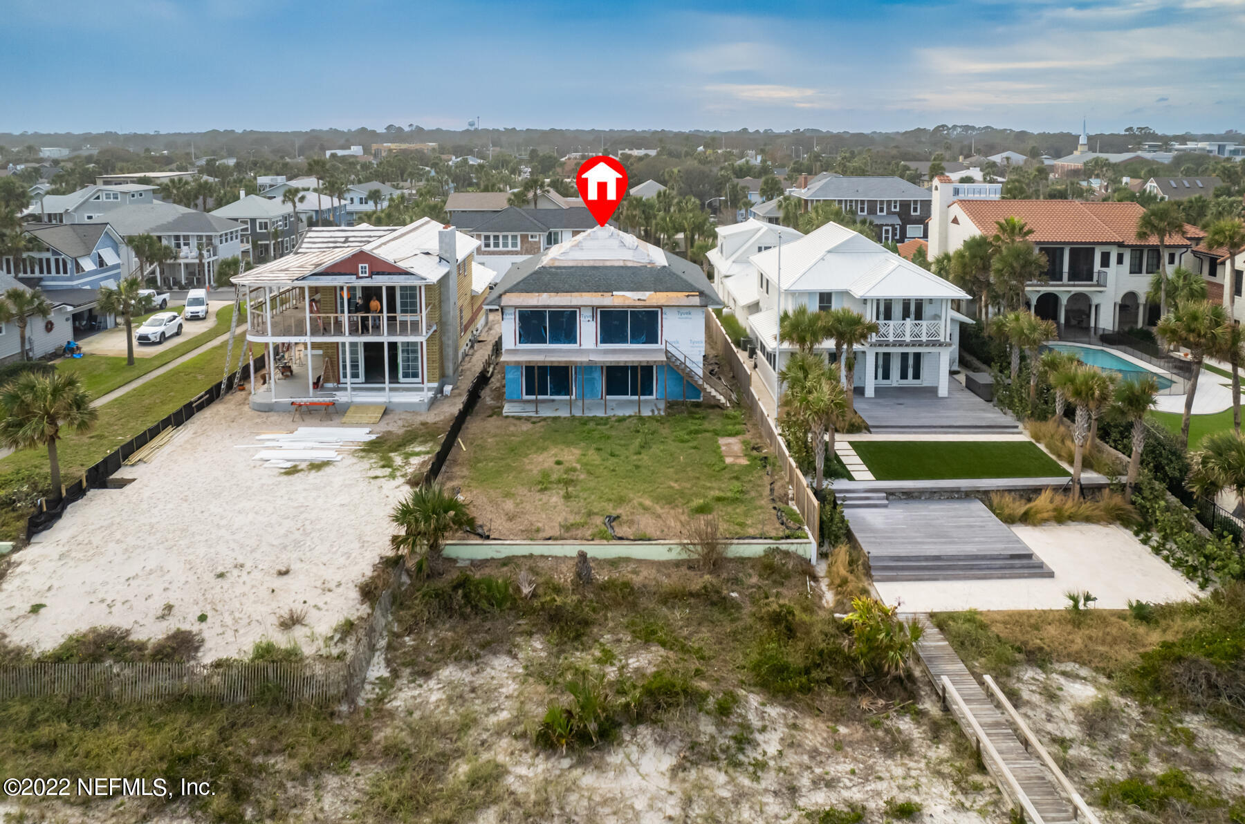 622 Ocean Front Neptune Beach, FL 32266 - Photo 14 of 15 an aerial view of multiple houses with yard