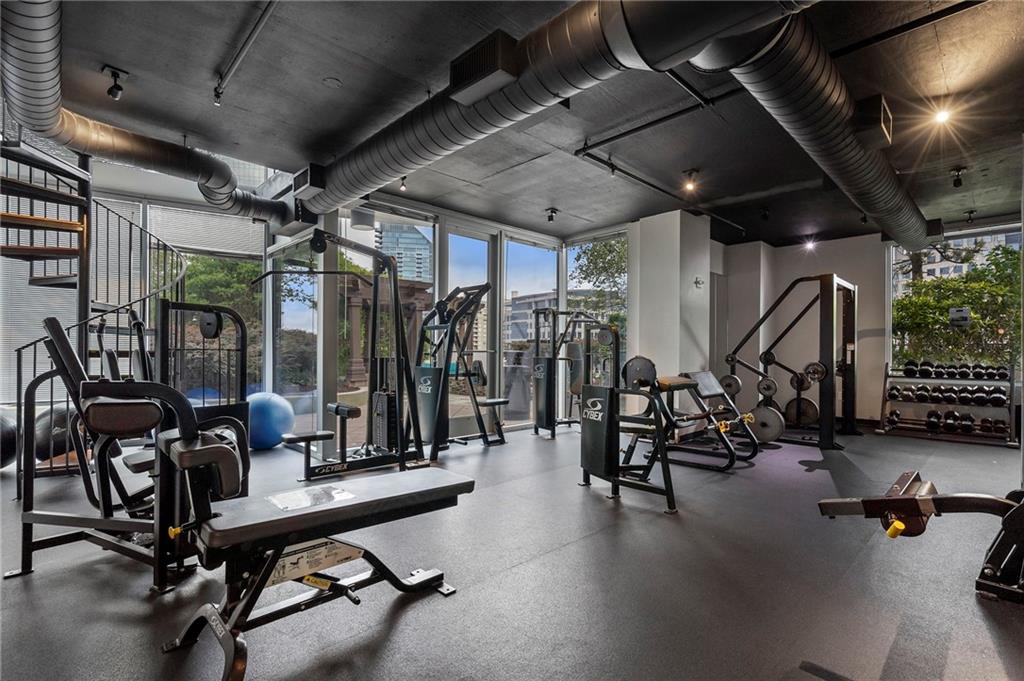 3324 Peachtree Road Northeast, Unit 2804 Atlanta, GA 30326 - Photo 13 of 32 a view of a room with gym equipment