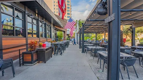 a view of a lake with a city view