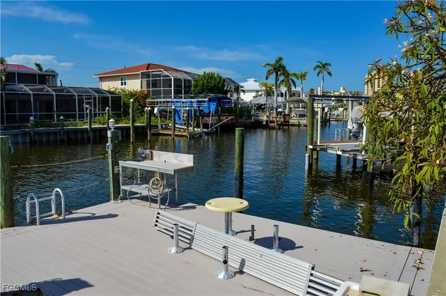 a view of a lake with a house