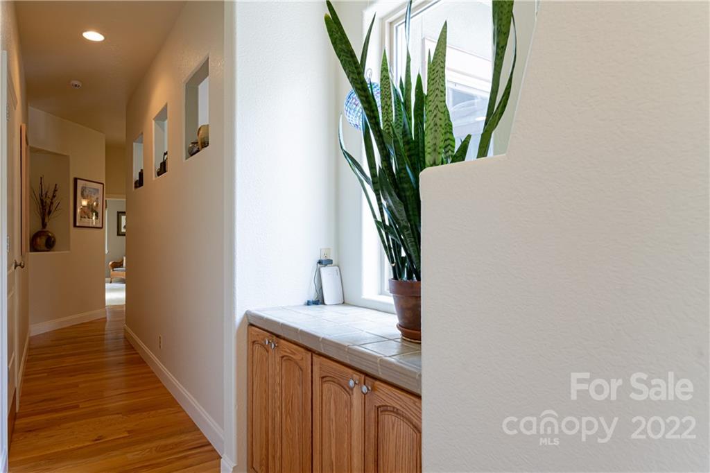2391 Paint Fork Road Mars Hill, NC 28754 - Photo 23 of 45 a view of a hallway with wooden floor and a potted plant