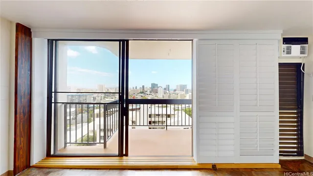 a view of a city from a balcony