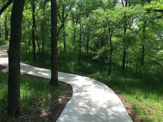 a view of a pathway of a park