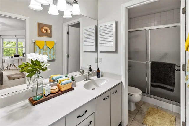 a dining room with furniture window and outside view