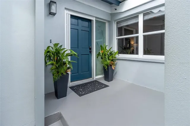a view of a entryway door of the house