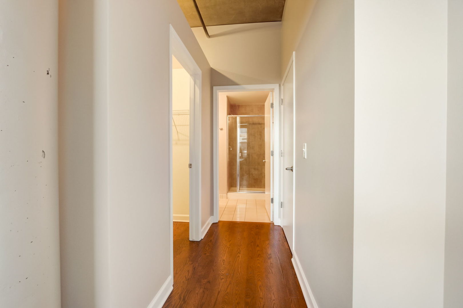 111 South Morgan Street, Unit 505 Chicago, IL 60607 - Photo 19 of 23 a view of a hallway with wooden floor