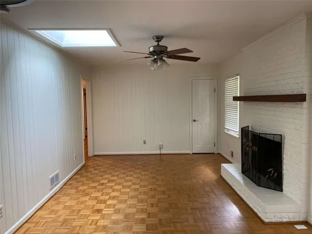 an empty room with windows