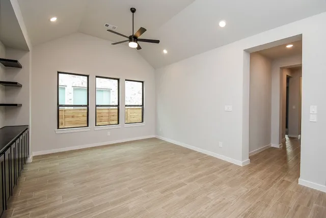 an empty room with a window