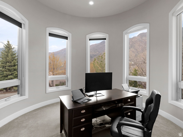 614 East High Lane Alpine, UT 84004 - Photo 52 of 75 Office area featuring carpet and baseboards