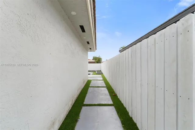 a view of balcony with door