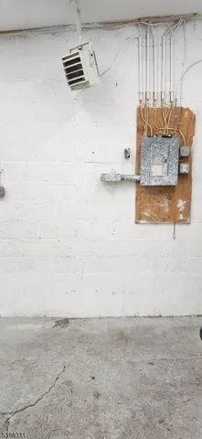 a view of a fireplace with a table