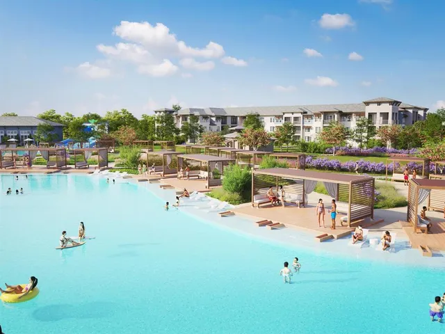 a view of a swimming pool with outdoor seating