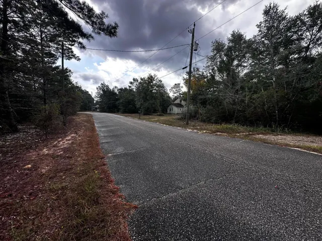 a view of a yard with a tree